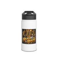 Realms of Reality — Golden Mic Stainless Steel Water Bottle, Standard Lid