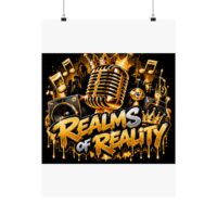 Realms of Reality — Golden Mic Matte Vertical Posters