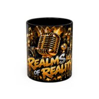 Realms of Reality — Golden Mic Accent Coffee Mug (11, 15oz)